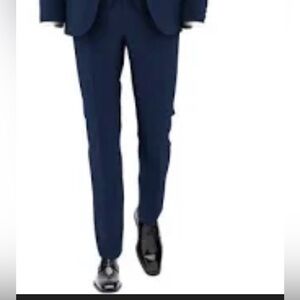 NEW The Groomsmansuit Navy Blue Slim Pants 39 Long Unhemmed